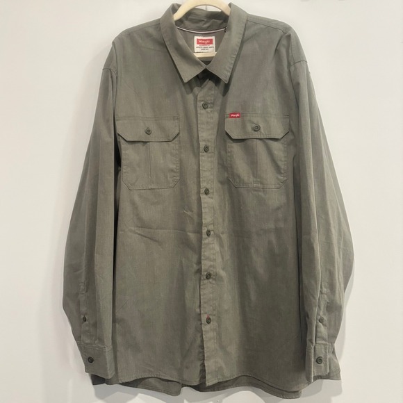 Wrangler Other - Vtg Wrangler Mens Button Up Work Shirt 3XL Stretch Gorpcore Utility Rugged 21321